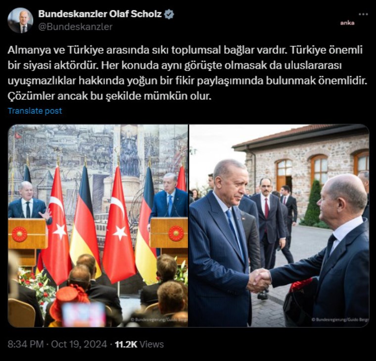 Almanya Başbakanı Scholz'tan Türkiye Mesajı