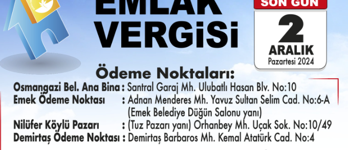 Osmangazi Belediyesi’nden vergi ödeme kolaylığı