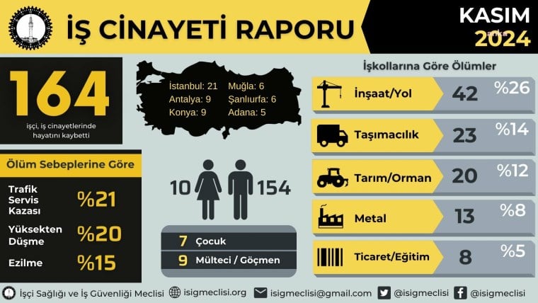 İşçi Sağlığı ve İş Güvenliği Meclisi'nin Kasım 2024 Raporu