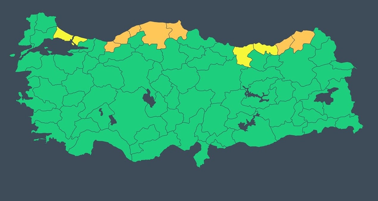 AFAD’dan bazı iller için turuncu ve sarı kodlu uyarı